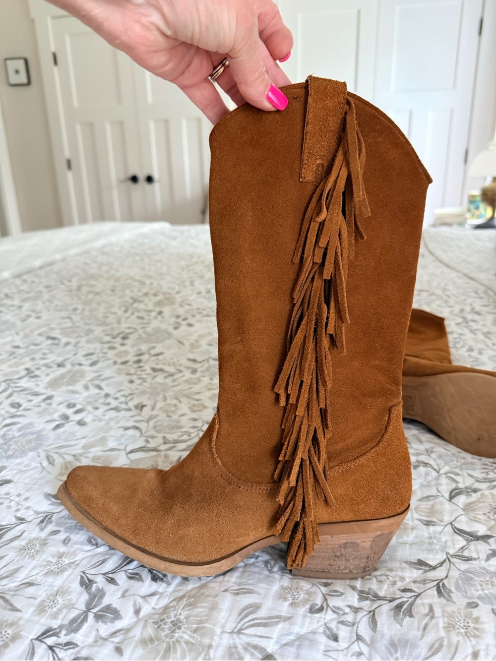 Fringe Suede Sundance Western Boot - Brown